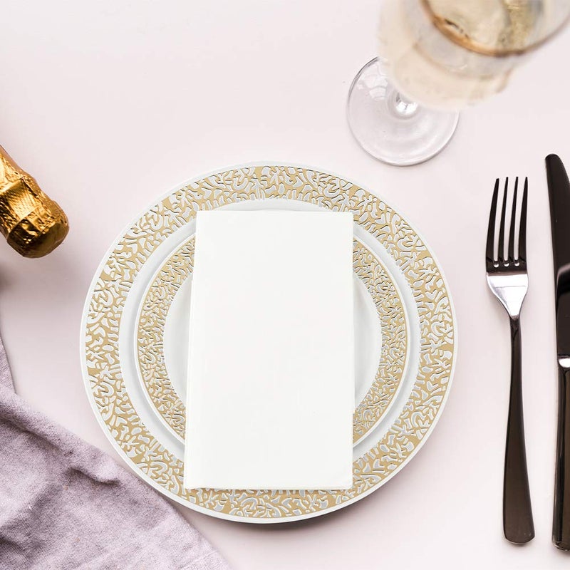 Vplus 400 Pack Premium Quality Guest Towels Disposable Dinner Napkins Soft, Absorbent, Party Napkins for Dinners or Catering Eventsï¼Œand Everyday Use (White, 400) - Image 2